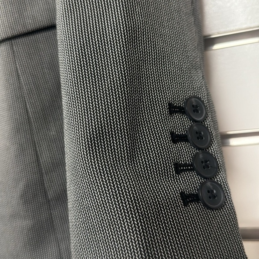 NWT Worthington black white chain pattern blazer padded shoulders size 16 women - Picture 3 of 6